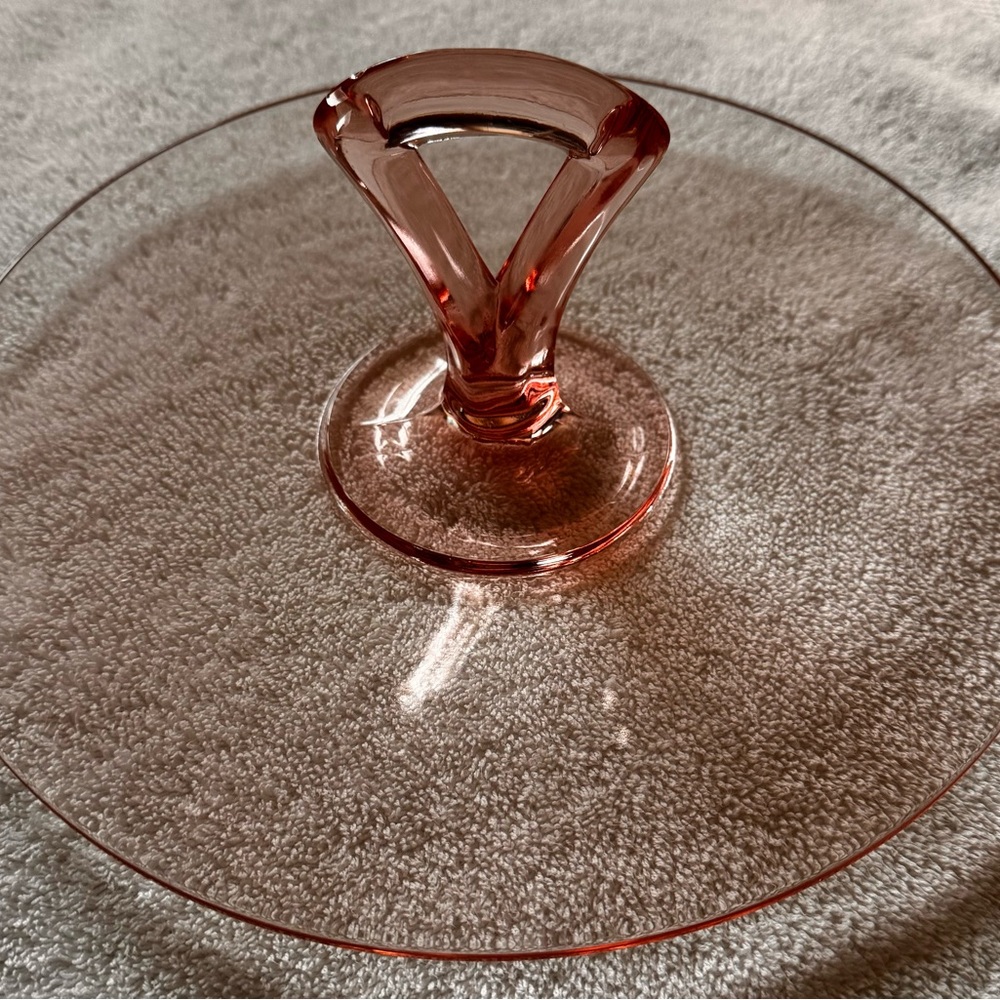 Elegant Pink Depression Glass Serving Tray